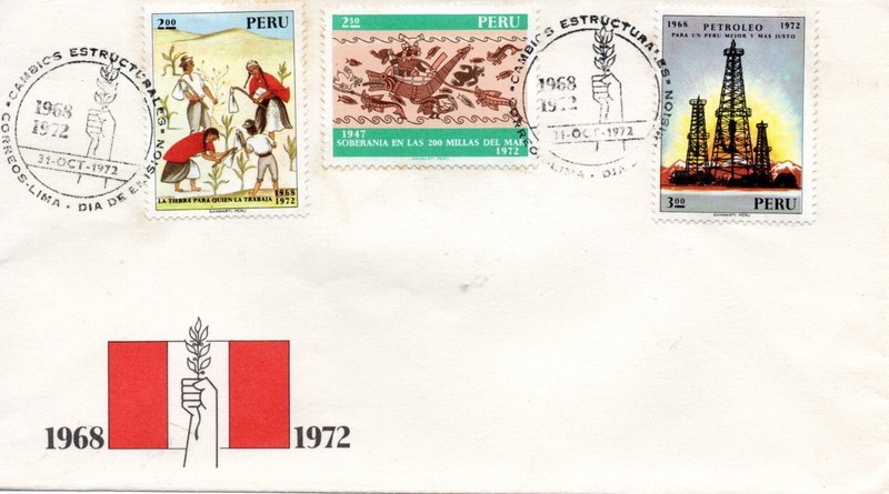 Perú 1972,  First Day Postmark Envelope, Leftist Revolution, accept offers
