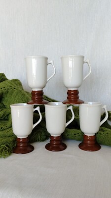1950s Set of 3 Vintage Hall Coffee Pedestal Coffee Mugs, MCM Restaurant  1273 | eBay