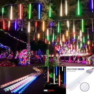 LED Meteor Shower Lights Waterproof Falling Rain Icicle Outdoor Christmas Decor