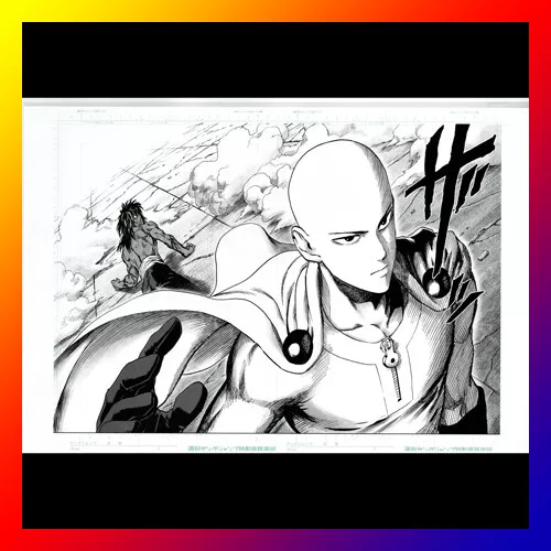 ONE-PUNCH MAN Manga Page ART PRINT Manuscript REPRODUCTION Replica