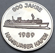 MEDAILLE 1989: 800 JAHRE HAMBURGER HAFEN, 17,3 g, CuNi? (magnetisch), St, Be8