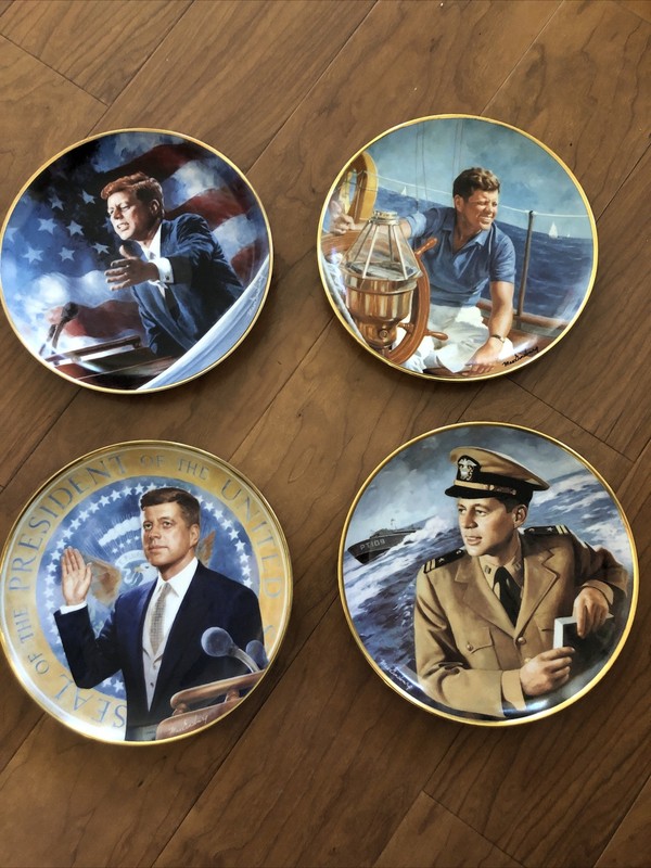 Lot Of 4 John F. Kennedy Collectible Plate - Hero Of PT109 + More Franklin Mint