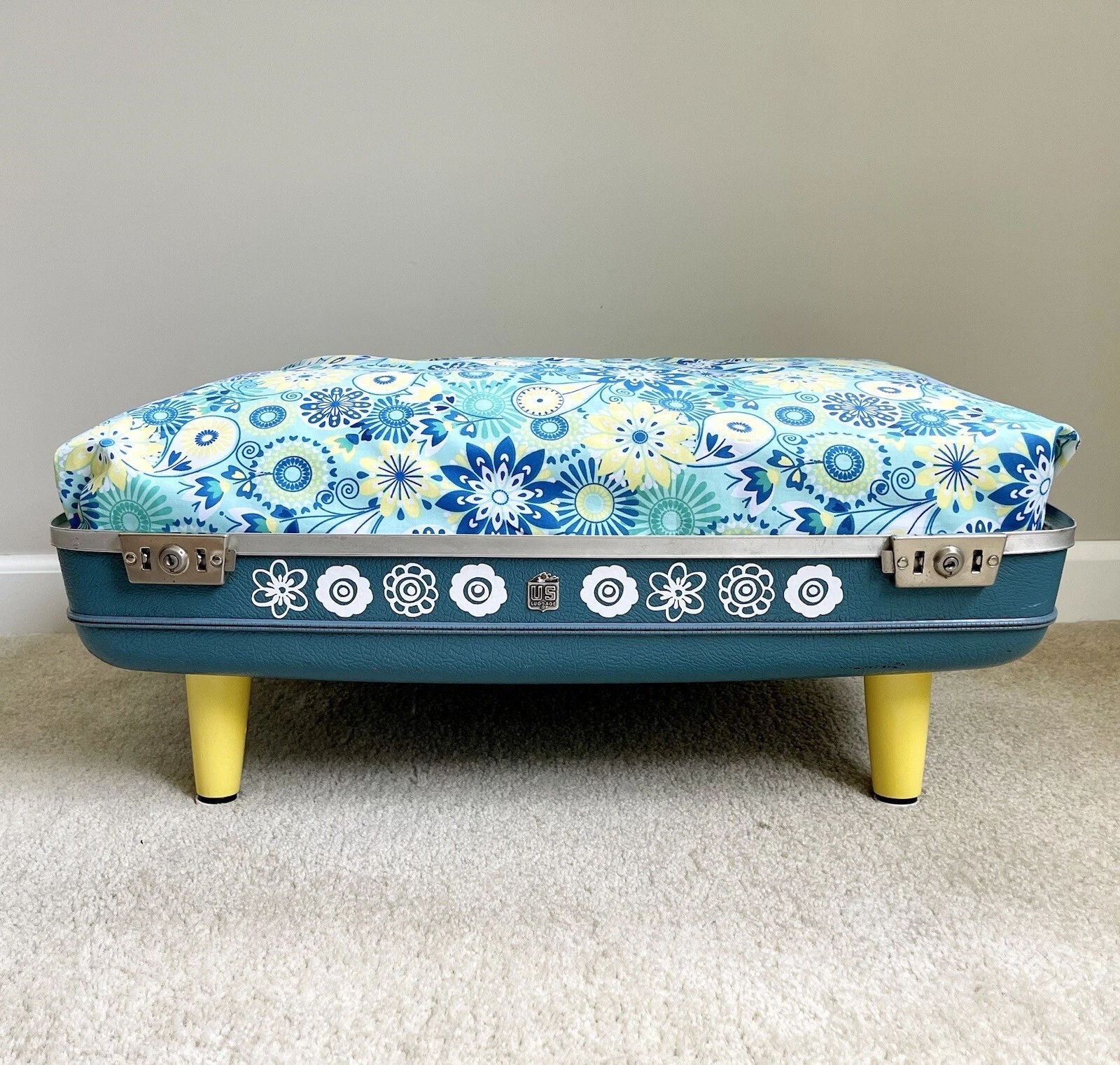 Vintage Suitcase Pet Bed, dog or cat