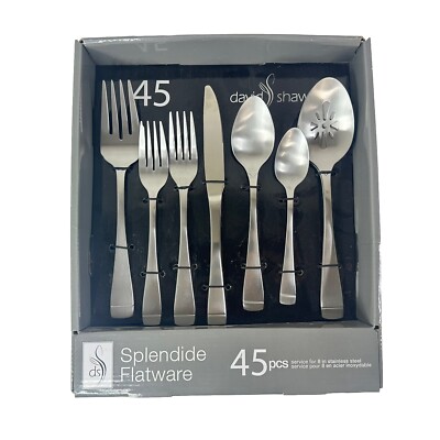David Shaw Splendide 45pcs Stainless Steel Flatware Set - Service For 8