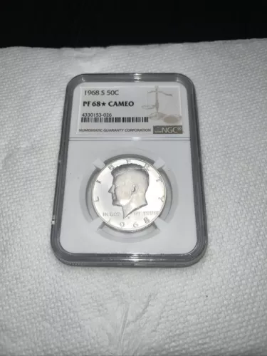 1968 S Kennedy Half Dollar PF68* CAMEO NGC Certified