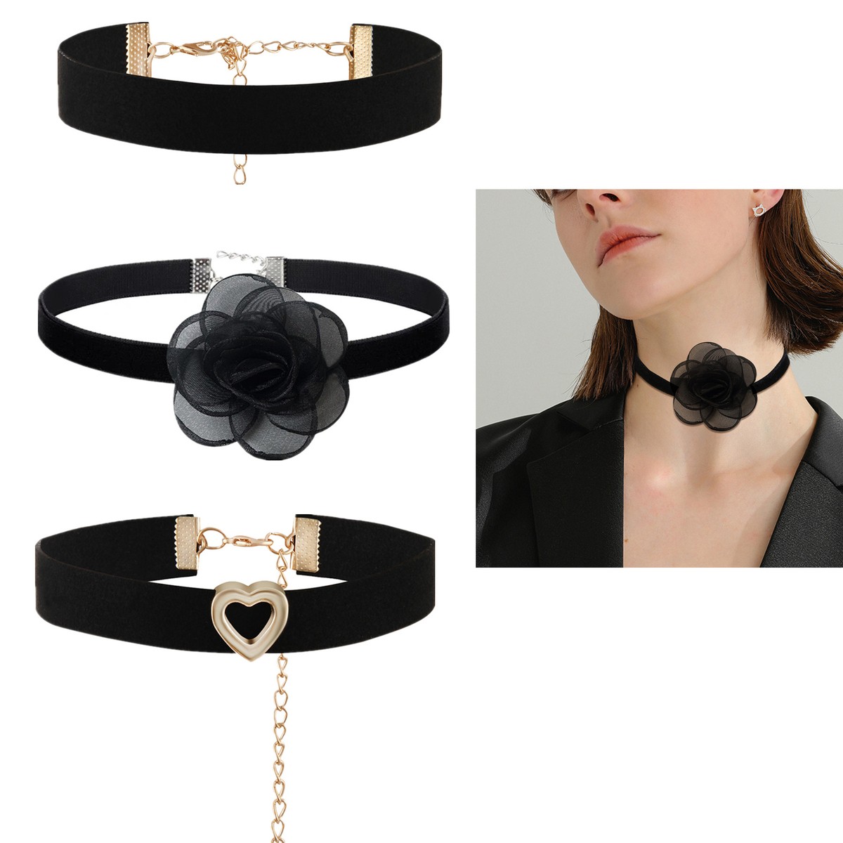 Gothic Velvet Choker Gothic Pendant Necklace Retro Trendy  display picture 1