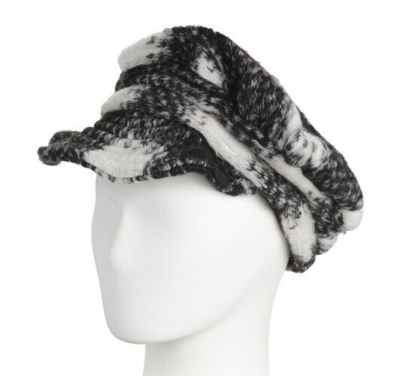 Lafenice Black-Cream Plaid Handmade Italy Wool Floral Side Accent Newsboy Hat Lafenice Black-Cream Plaid Handmade Italy Wool Floral Side  main image 3