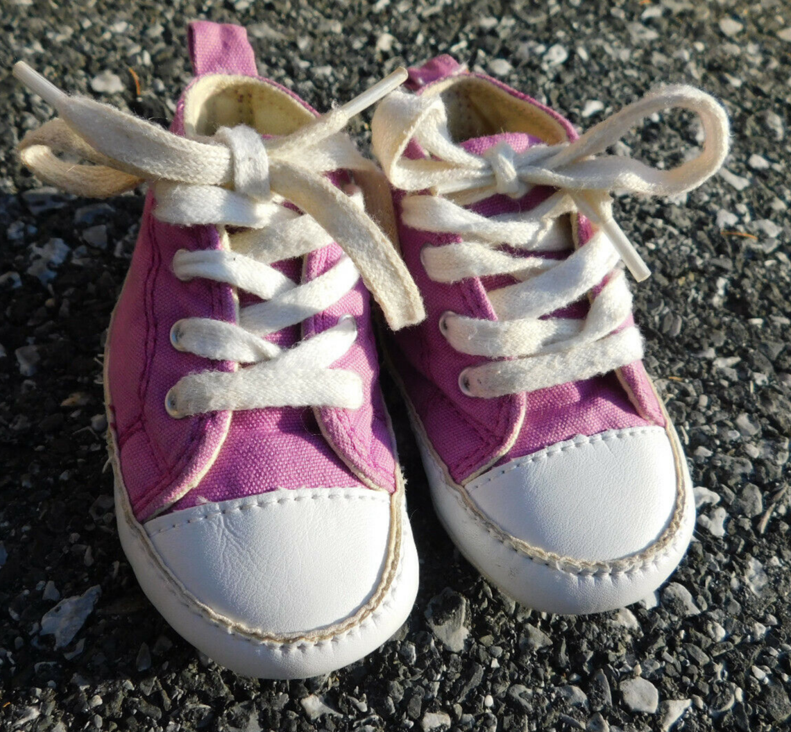 PONY Baby Converse All Star Chuck Taylor First Star High Top Crib Shoes Purple sz 2