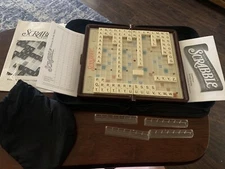 Scrabble Deluxe Travel Edition Folding Board Game Road Trip