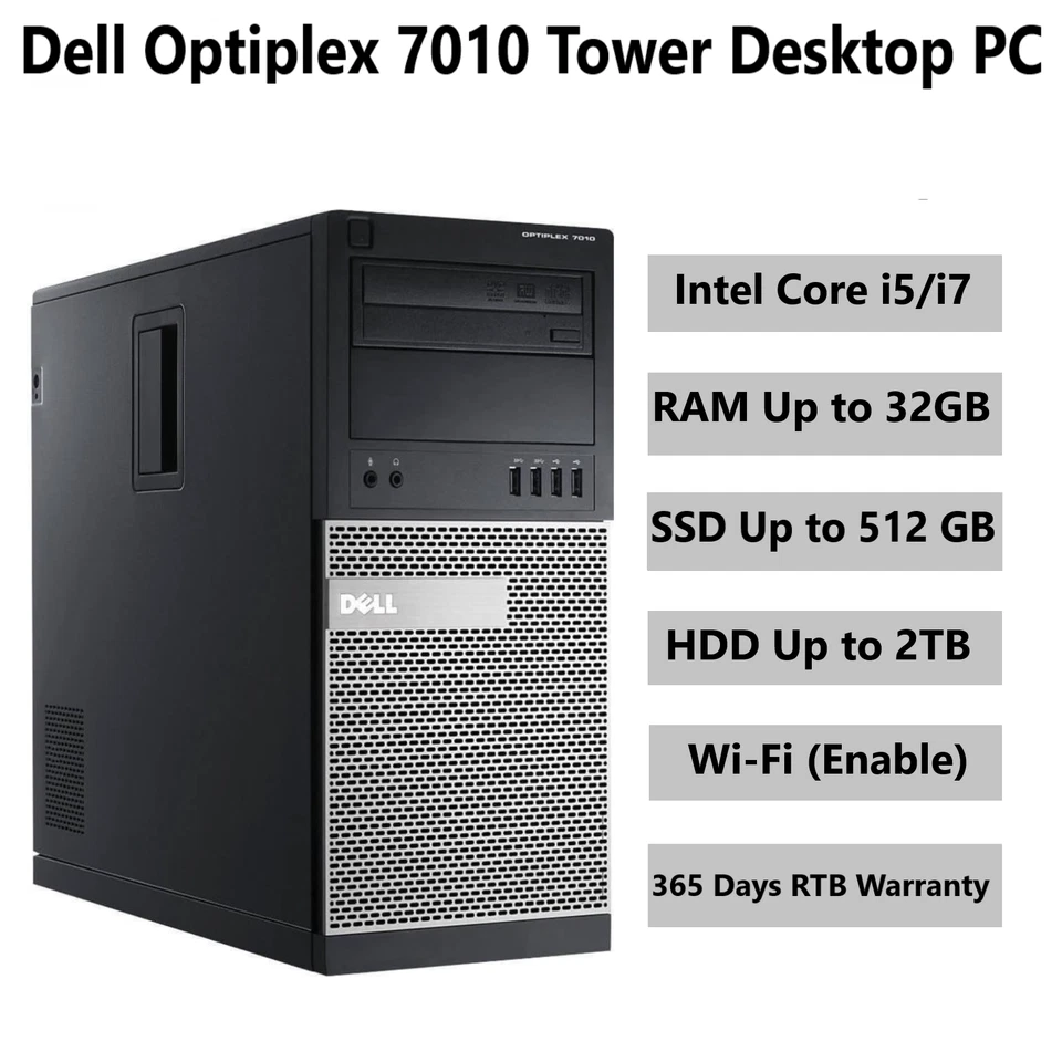 CHEAP FAST Dell Desktop COMPUTER PC Intel Core i7 32GB RAM 512GB SSD Windows 11 - Image 2 of 4
