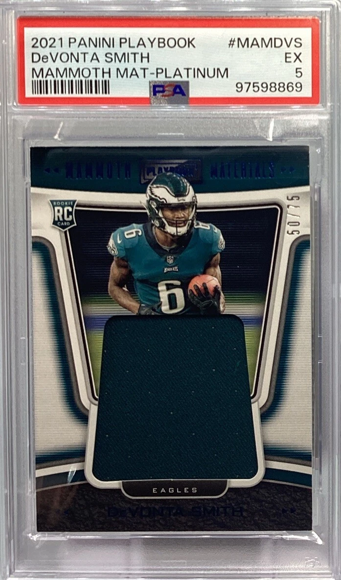 DeVonta Smith Panini Playbook Mammoth Materials #MAMDVS Platinum