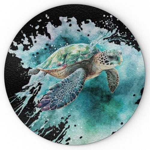 Majestic Sea Turtle IV Glass Chopping Board, Symbol of Good Luck and Longevity - Picture 3 of 7