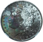 1885-O Morgan Dollar MS65 NGC - Stunning Vibrant Rainbow Toning!