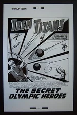 Original Production Art TEEN TITANS #4 splash page, NICK CARDY art