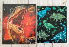 Dinosaur Jurassic 3 Hole Prong Folder  Spiral Notebook 80 Pages Wide Rule New