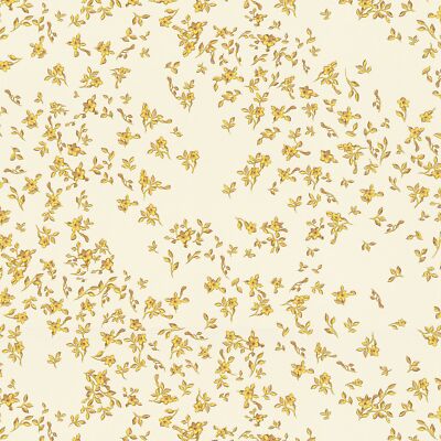 Profhome 935855-GU Blumen Tapete Floral schimmernd gold gelb beige 7,035 m2