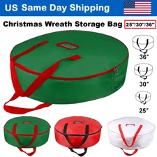 25"/30"/36" Christmas Wreath Storage Bag Garland Container Cover Double Zipper