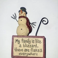Blossom Bucket Suzi Skoglund Snowman Family Blizzard Flakes Figurine 2012