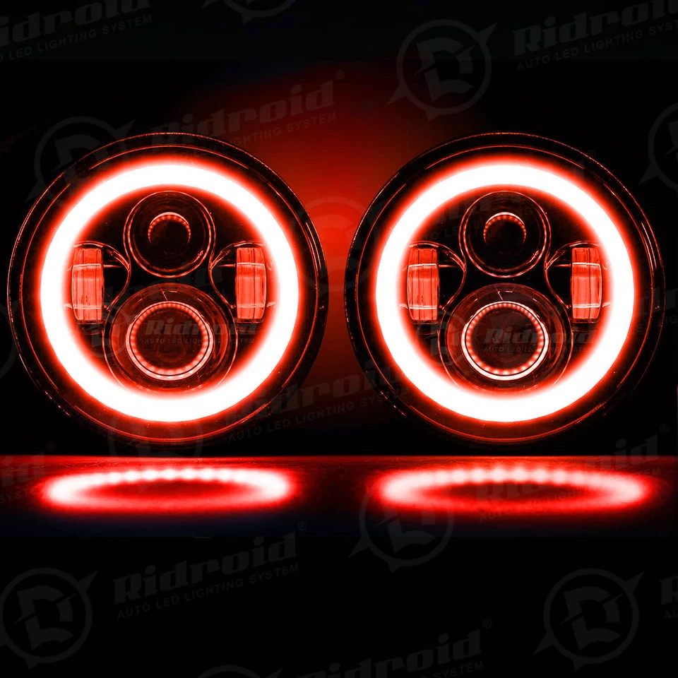 Faro LED de 7 pulgadas Halo HiLo Beam para Harley-Davidson Softail Springer FXSTS Foto 4 de 4