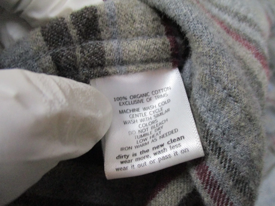 Horny Toad Shirt Mens Large Gray Red Striped Button Up Adult Flannel - Image 4 of 4