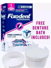 50 Tube Fixodent Professional Ultimate Denture Adhesive Cream .35oz Pocket Cup