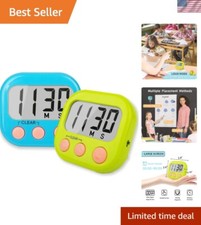 Blue  Green Digital Classroom Timers - Magnetic, Memory Function, Easy Setup