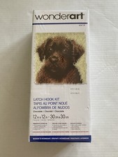 Chocolate Puppy WonderArt Latch Hook Kit 426173 12"x12"