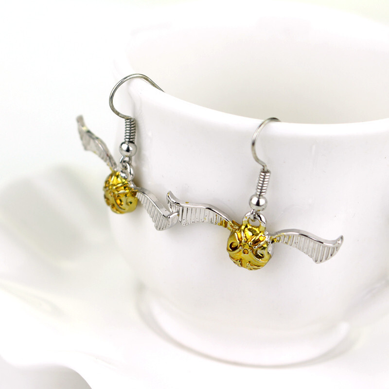 Quidditch Golden Snitch Harry Potter Earrings New