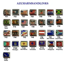 Italian Charms Flags Italian Modular Charm Links for your Bracelet