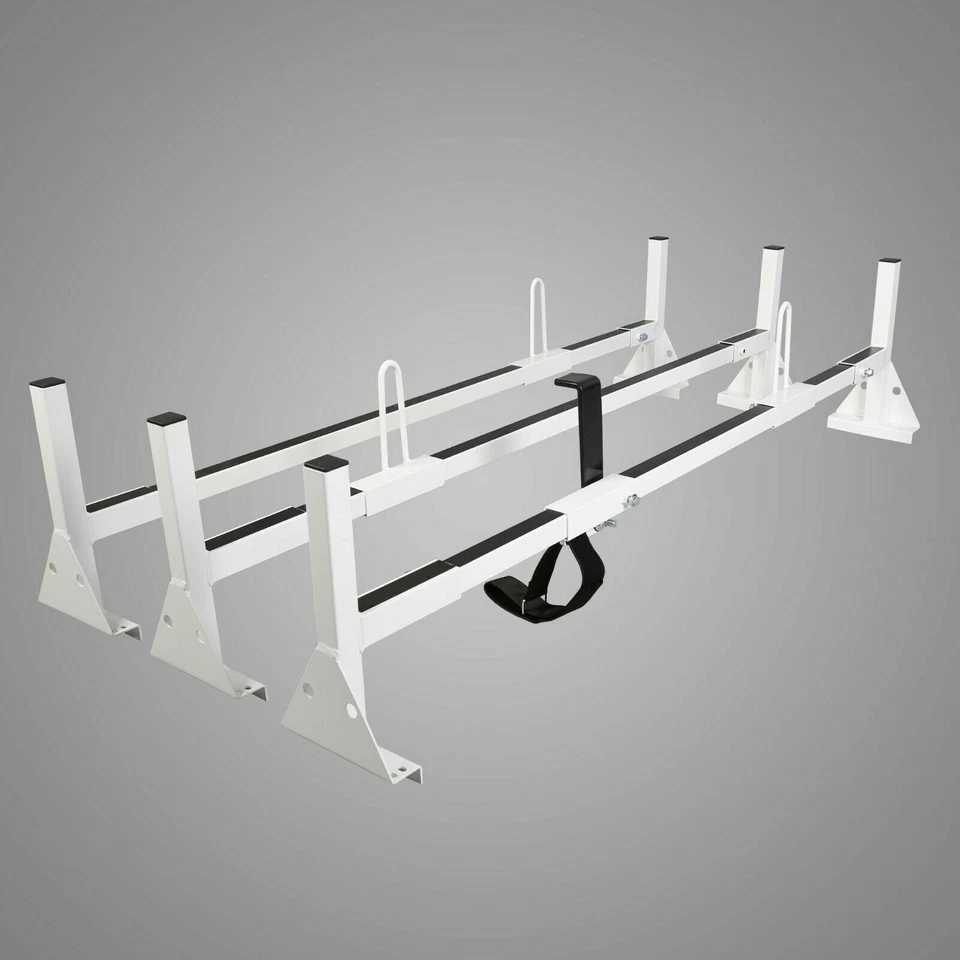 750LBS Fullsize Van 3 bar Ladder Roof Rack For Ford E-150 Chevy Express 96-23 Foto 3 de 4