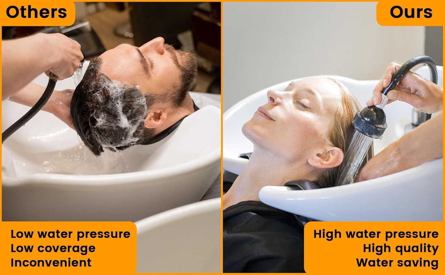 Professional Beauty Salon Shampoo Sink Bowl Faucet and Sprayer Kit with Vacuum