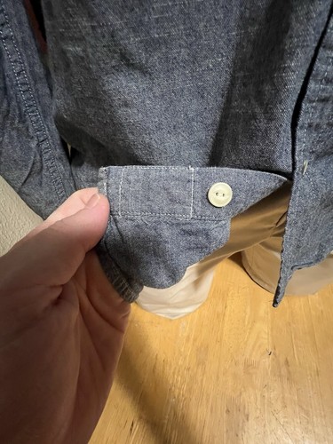 Polo Denim Supply Ralph Lauren XL Brazos Largos Calce Perla Snap Cambray Camisa Jean - Imagen 7 de 11