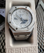 New Casio G-Shock GA2100 added Stainless steel Bracelet GOLD SILVER Black White