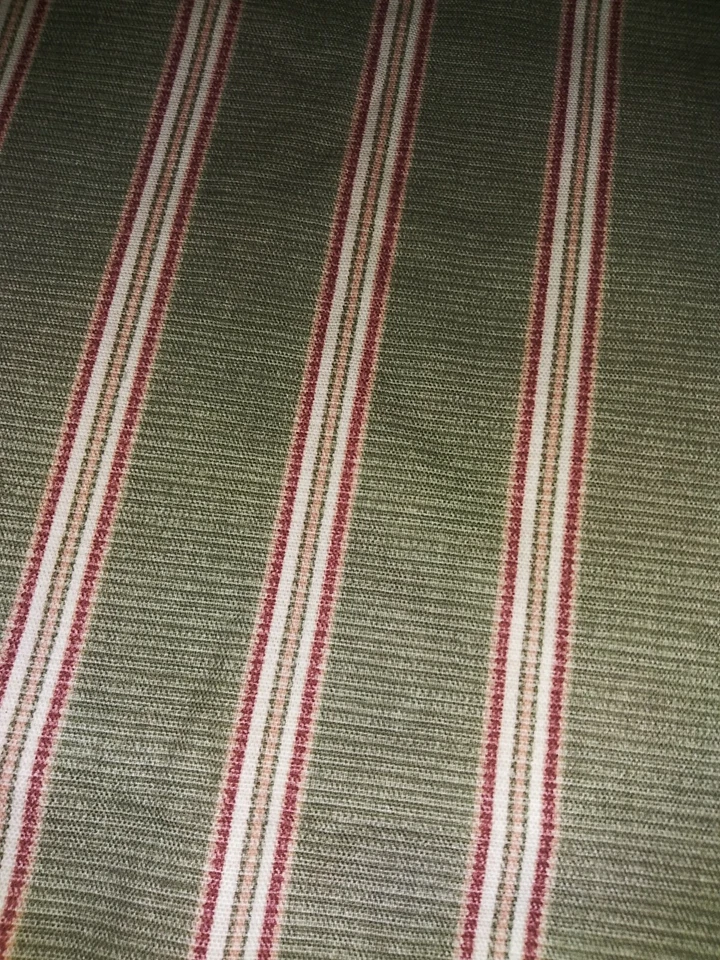 Waverly "Harvard Stripe" Ticking Stripe Green Cotton Fabric 2 yards 31" x 35" W - Image 2 of 4