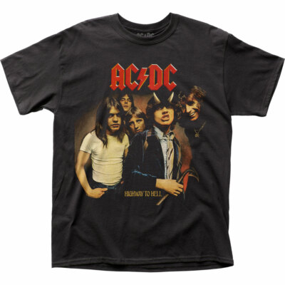 AC/DC LP Cover T Shirt Mens Licensed Rock N Roll Music Band Tee New Black