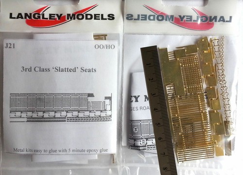 10 seats Handles for L B Coach 009 J21 UNPAINTED OO Scale Langley Models Kit - Picture 3 of 3