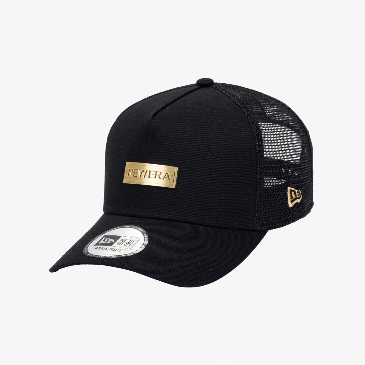New Era Metal Plate A-frame Trucker Ball Cap, Black Gold | eBay