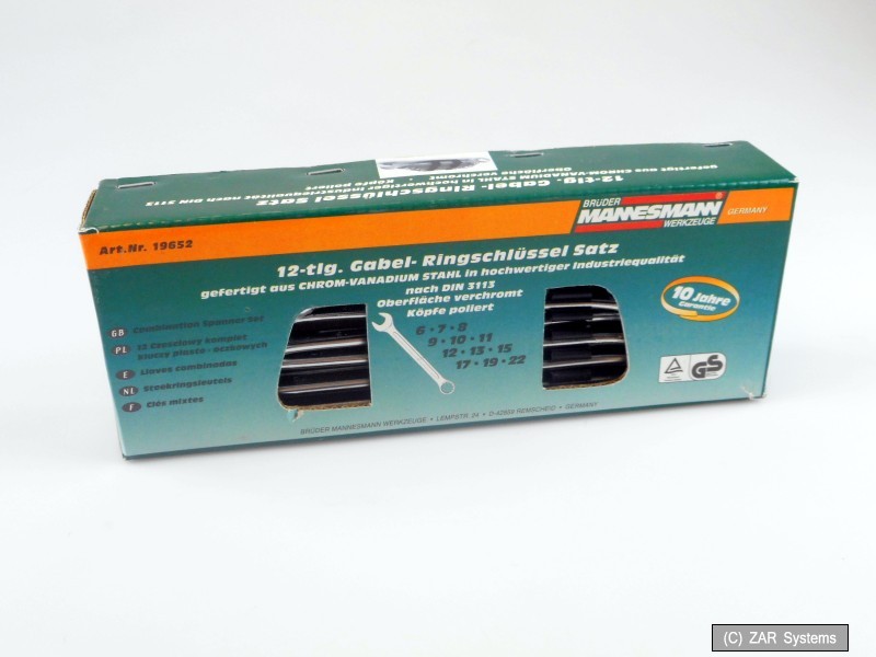 Mannesmann M19652 Gabelringschlüsell Satz 12-tlg. DIN 3113, Chrom 