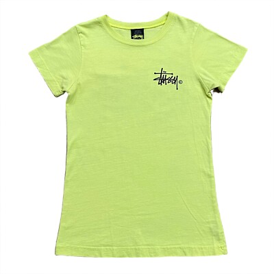 Vintage 90's Stussy Neon Yellow T-Shirt Women's XS | eBay