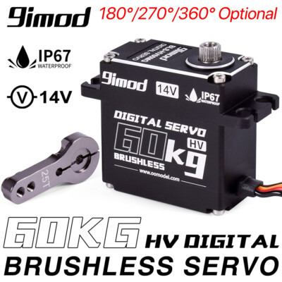 Brushless Motors 60KG RC Servo 14V HV High Torque Steering Servo for 1/10 RC Car
