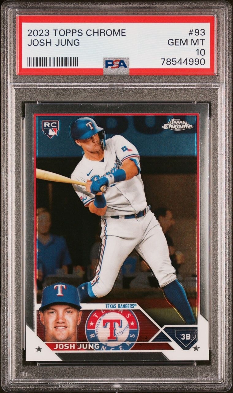 2023 Topps Chrome JOSH JUNG RC - Rangers Rookie PSA 10