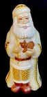 Fenton Art Glass Hand Painted Milk Satin Golden Age Santa Claus CHRISTMAS