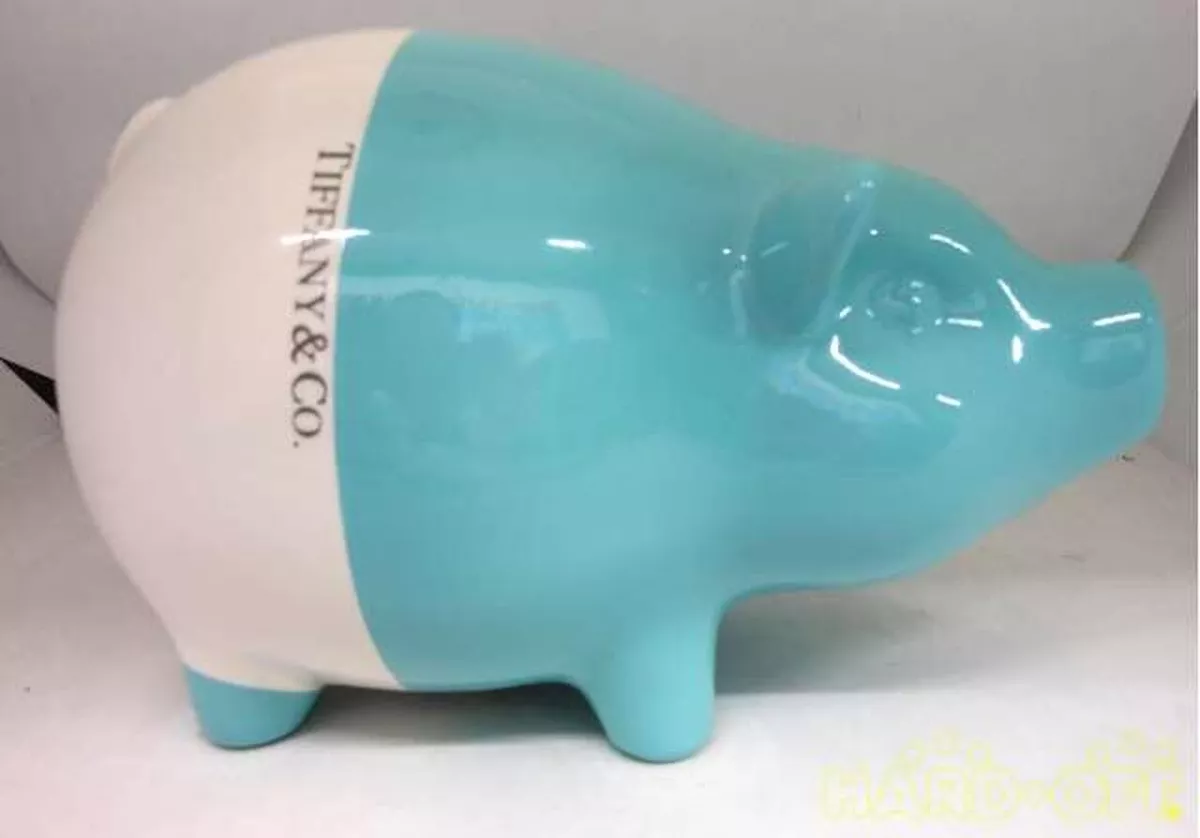 Color Block piggy bank in earthenware.