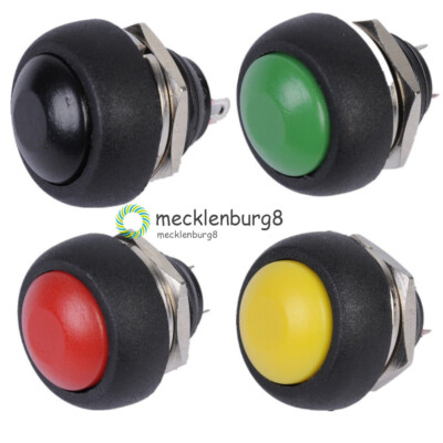 4Stks Mini 12mm Waterproof Momentary ON/OFF Push Button Round Switch