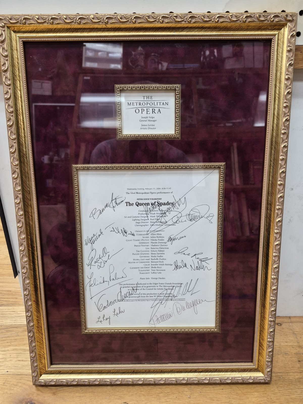 Placido Domingo Autographed 2004 The Queen Of Spades Program Matted Framed