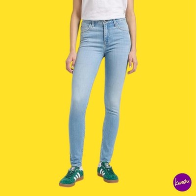 LEE Women's Scarlett High Waist Skinny Jeans, Blue Denim, 27W x 33L