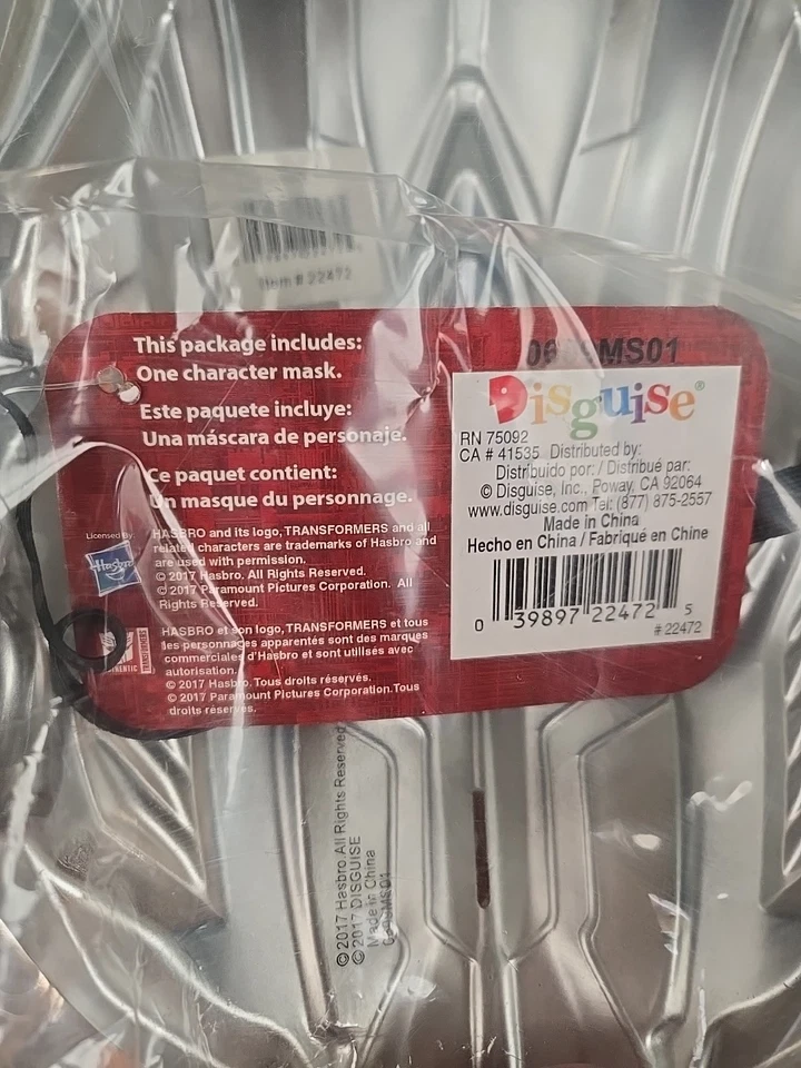 Transformers Optimus Prime 2017 Licensed Mask Child Size Brand New Cosplay - Image 4 of 4