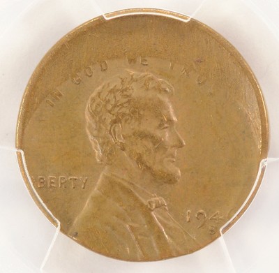 1946-S 1c Wheat Cent Struck 18% Off-Center PCGS MS62 BN