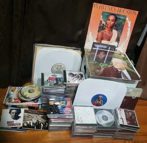 Huge Vinyl Record & CD Mixed Media Lot Rock Pop Vocal Michael Jackson Janet Used