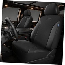 Skechers Seat Covers, Work Leather Car Seat Covers 5 Two Front Black Black